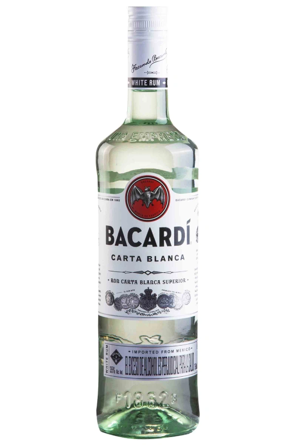 Ron bacardi carta blanca 750ml $2400