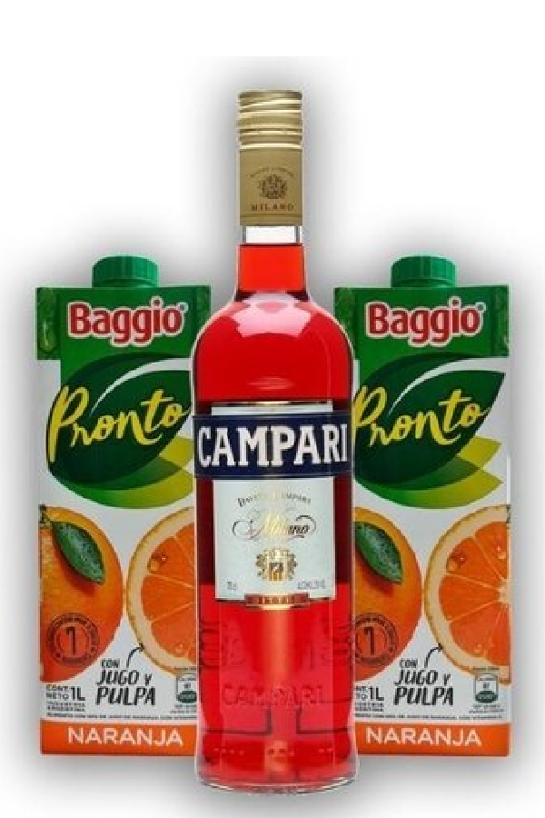 Campari + 2 jugos de naranja $1500